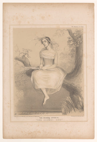 Cartoon with Lord Ashley as Ophelia, John Doyle, 1845 Canvas Print