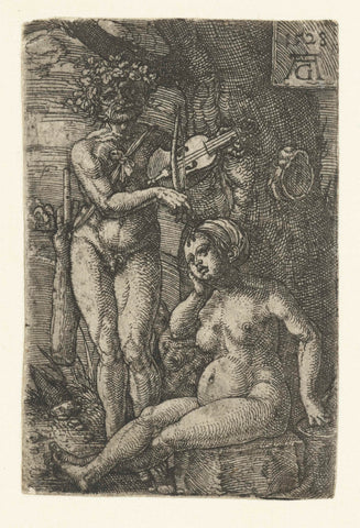 Orpheus and Eurydice, Heinrich Aldegrever, 1528 Canvas Print