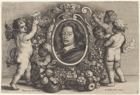 Portrait of Pieter van Avont, Wenceslaus Hollar, 1651 Canvas Print