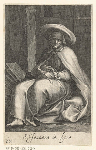 Saint John of Lycopolis as a Hermit in His Cell, Boëtius Adamsz. Bolswert, 1619 Canvas Print