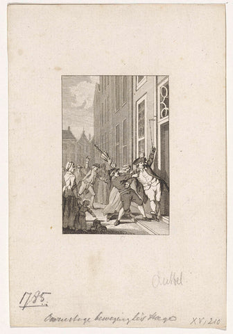 Unrest among Orange-minded people in The Hague, 1785, Reinier Vinkeles (I), 1783 - 1795 Canvas Print