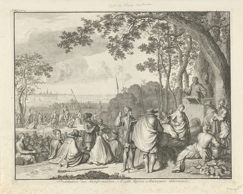 Hagen sermons outside Antwerp, 1566, Jan Luyken, 1730 - 1738 Canvas Print
