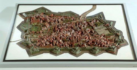 City plan in relief of the city of Breda, Cornelis van Bergen (attributed to), 1750 - 1800 Canvas Print