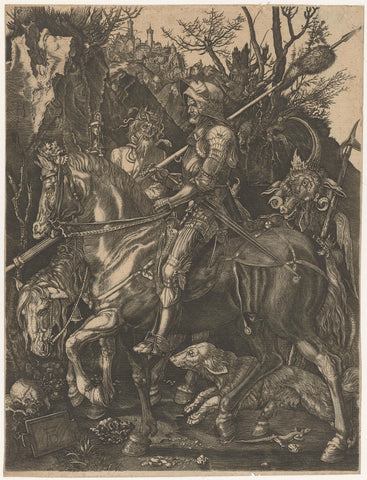 Ridder, Dood en Duivel, Albrecht Dürer, after 1513 Canvas Print