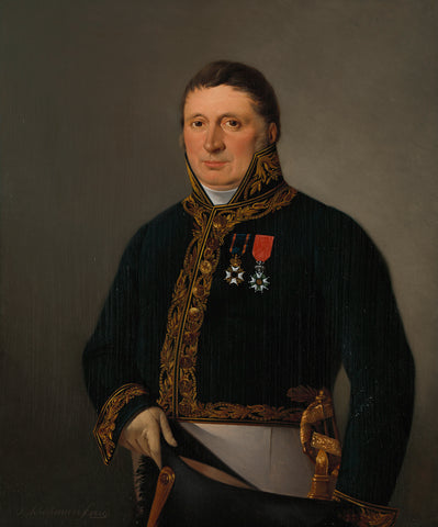 Portrait of Inspector-General A.F. Goudriaan, Izaak Schouman, 1829 Canvas Print