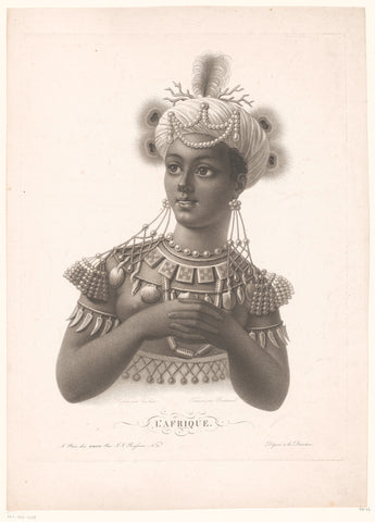 Personification of Africa, Noël François Bertrand, 1795 - 1852 Canvas Print