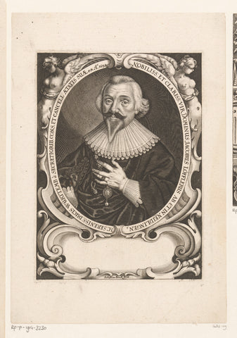 Portrait of Jacob Löffler at the age of 54, Sebastian Furck, 1638 Canvas Print