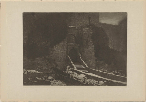 Harlech Castle in the snow, Wales, James Craig Annan, 1910 Canvas Print