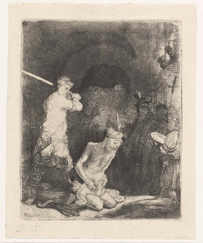 The beheading of St John the Baptist, Rembrandt van Rijn, 1850 - 1906 Canvas Print