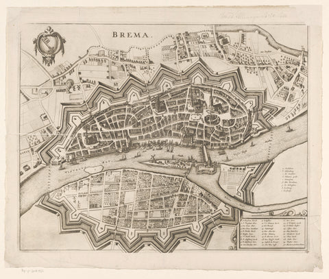 Map of Bremen, anonymous, 1690 - 1728 Canvas Print