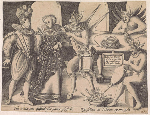 Allegory on de radkraag als duivelswerk, anonymous, c. 1580 Canvas Print