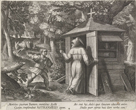 Saint Bartholomew as Hermit, Raphaël Sadeler (I), 1600 Canvas Print