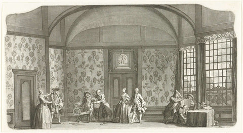 Stage set: The Wallpapered Room, Jan Punt, 1760 - 1765 Canvas Print