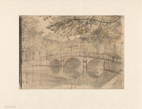 Bridge over the Keizersgracht near the Reguliersgracht, Amsterdam, Cornelis Gerardus 't Hooft (1791-1871), 1801 - 1871 Canvas Print