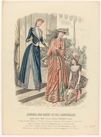 Journal des Dames et des Demoiselles, 1888-1889, No. 2537: Toilettes de Madelle MÉRY (...), A. Bodin, 1888 - 1889 Canvas Print