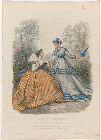 La Mode Illustrée, 1866, No. 22: Etoffes des Mins (...), anonymous, 1866 Canvas Print