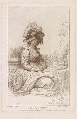 Portrait of Maria Cosway, Francesco Bartolozzi, 1785 Canvas Print