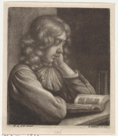 Reading boy, Wallerant Vaillant, 1658 - 1706 Canvas Print