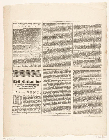 Text sheet accompanying the map of the siege of Sas-van-Gent, 1644, Claes Jansz. Visscher (II), 1644 Canvas Print