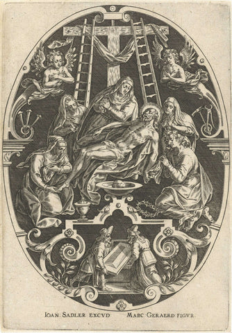 Bewening van Christus, Johann Sadeler (I), 1560 - 1600 Canvas Print