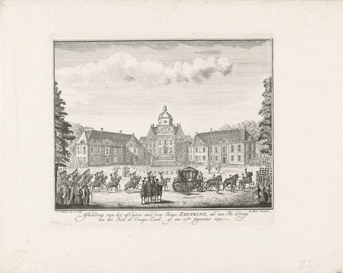 Departure from Huis ten Bosch for the baptism of Prince William Frederick, 1772, Thomas Jan Walter, 1772 Canvas Print