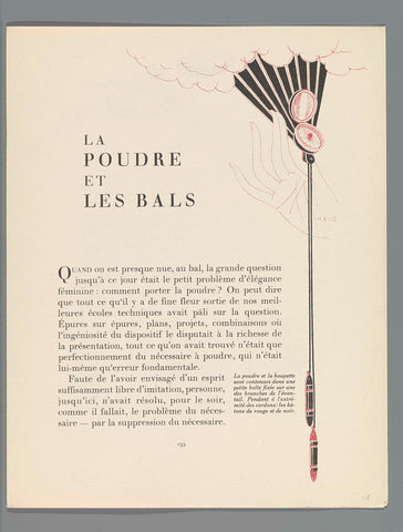 Gazette du Bon Ton, 1922 - No. 8, p. 253: Le Poudre et les Bals, anonymous, 1922 Canvas Print