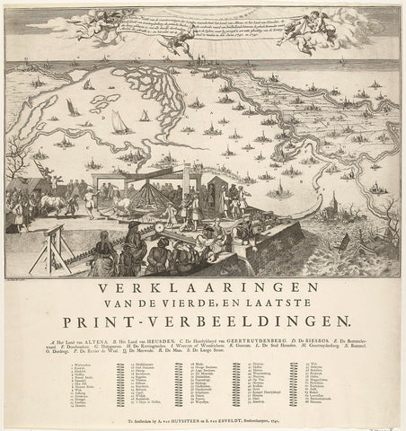 Fourth plate of the flood after dike breaches at the major rivers, 1740-1741, Jan Smit (II), 1741 Canvas Print