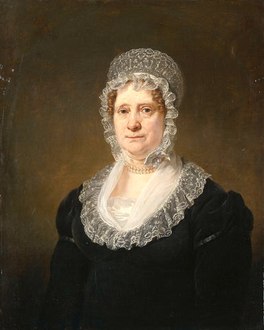 Portrait of Sara de Haan, Widow of the Amsterdam Underwriter Cornelis Hartsen, Jan Willem Pieneman, 1820 - 1832 Canvas Print