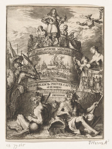 Titelpagina voor de Hollandsche Mercurius over het jaar 1670, Romeyn de Hooghe, 1671 Canvas Print