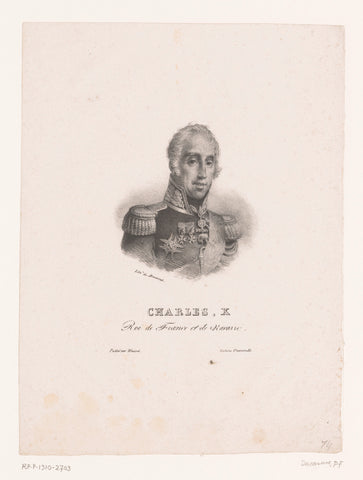 Portrait of Charles X of France, anonymous, Pierre François Ducarme, 1820- 1829 Canvas Print