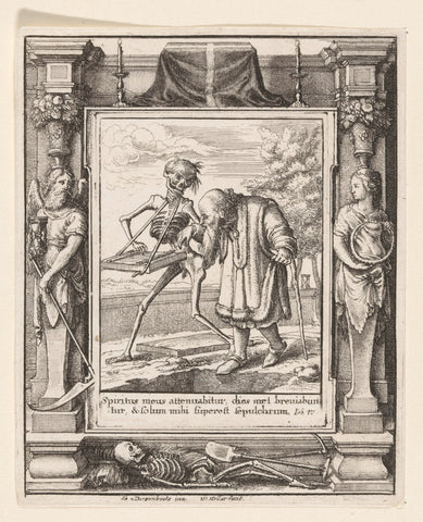 The Old Man and Death, Wenceslaus Hollar, 1651 Canvas Print