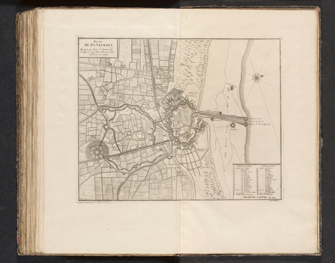 Map of Dunkirk, 1712, anonymous, 1729 Canvas Print