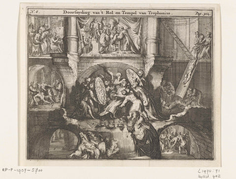 The cave and the temple of Trophonius, Romeyn de Hooghe (attributed to), 1687 Canvas Print