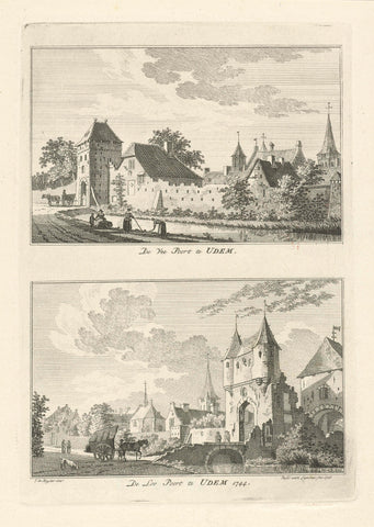 Veepoort and Loopoort in Uedem, 1744, Paulus van Liender, 1761 Canvas Print