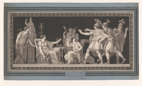 Tarquinius and his spinning wife Lucretia, Jean François Janinet, 1789 Canvas Print