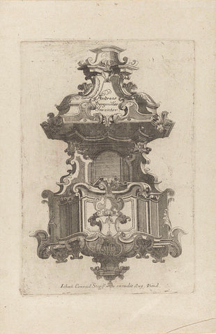 Pulpit with volutes, anonymous, 1740 - 1762 Canvas Print