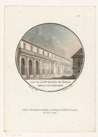 Main entrance of the school of Surgery, Jean François Janinet, 1772 - 1792 Canvas Print