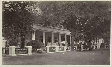 Women in front of home, Woodbury & Page, 1863 - 1869 Canvas Print