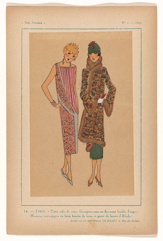 Très Parisien, 1925, No. 1, Pl. 14-TYROL., G-P. Joumard, 1925 Canvas Print