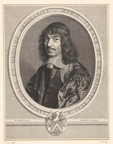 Portret van Marin Cureau de la Chambre, Robert Nanteuil, 1656 Canvas Print