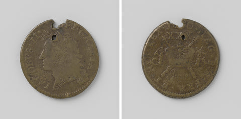 Emergency coin of a half crown of siege of James II, King of England, from June 1690, anonymous, 1690 Canvas Print