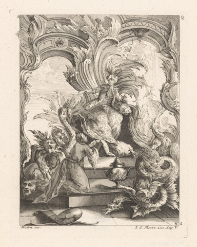 King on throne, unknown, 1736 - 1762 Canvas Print