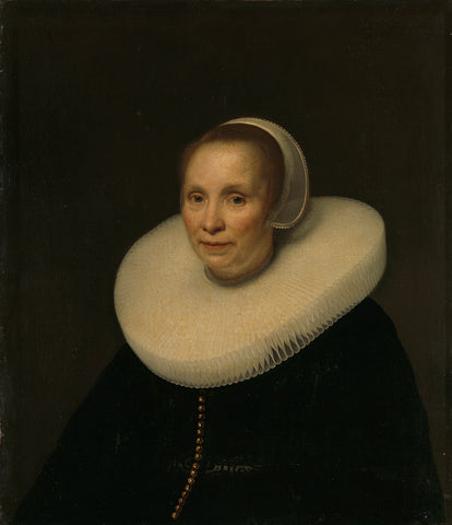 Portrait of a woman, Abraham van den Tempel, 1646 Canvas Print