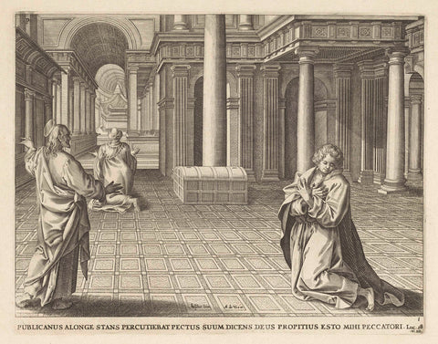 Parable of the Pharisee and the Tax Collector, anonymous, 1643 Canvas Print