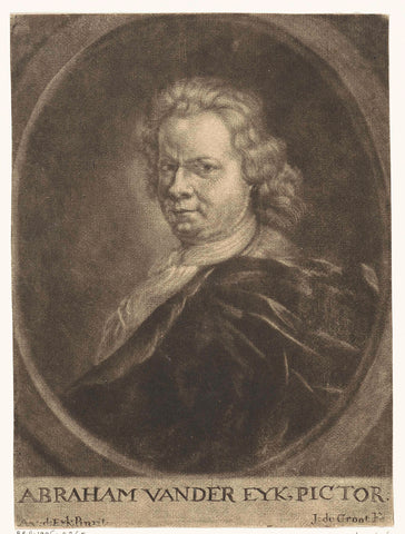 Self-portrait of the painter Abraham van der Eyk, Johannes de Groot (II), 1698 - 1776 Canvas Print