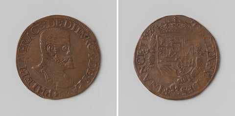 Philip II, King of Spain, calculation medal of the Council of Finance, anonymous, 1592 Canvas Print