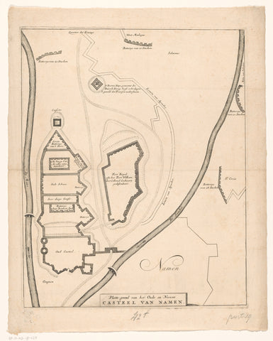 Map of the old and the new Castle of Namur, 1692, anonymous, 1692 Canvas Print