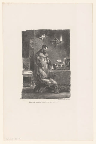 Faust in his study, Eugène Delacroix, 1828 Canvas Print