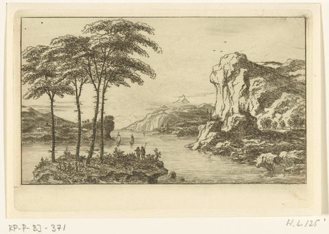 Waterlandschap bij de Adriatische Zee, Ernst Willem Jan Bagelaar, 1798 - 1817 Canvas Print