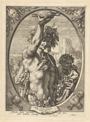 Bacchus with a Drinking Bowl, Hendrick Goltzius, 1593 - 1597 Canvas Print